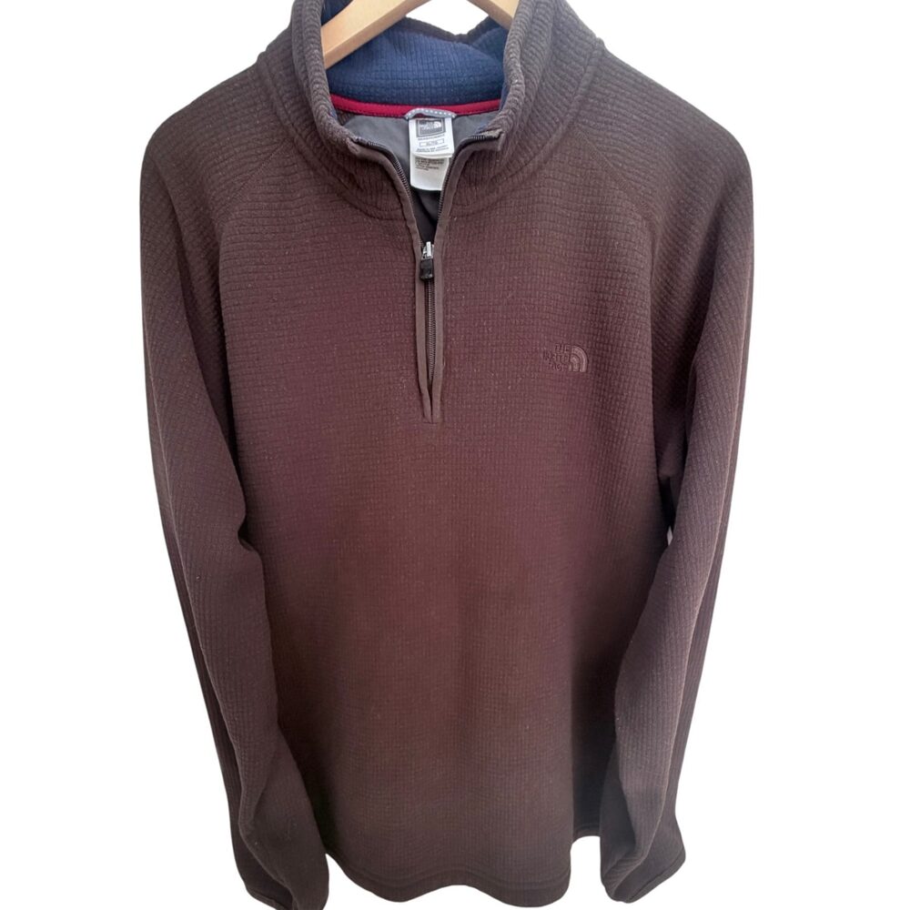 The North Face Brown Textured fleece Fleece Polyester Men's Extra Large